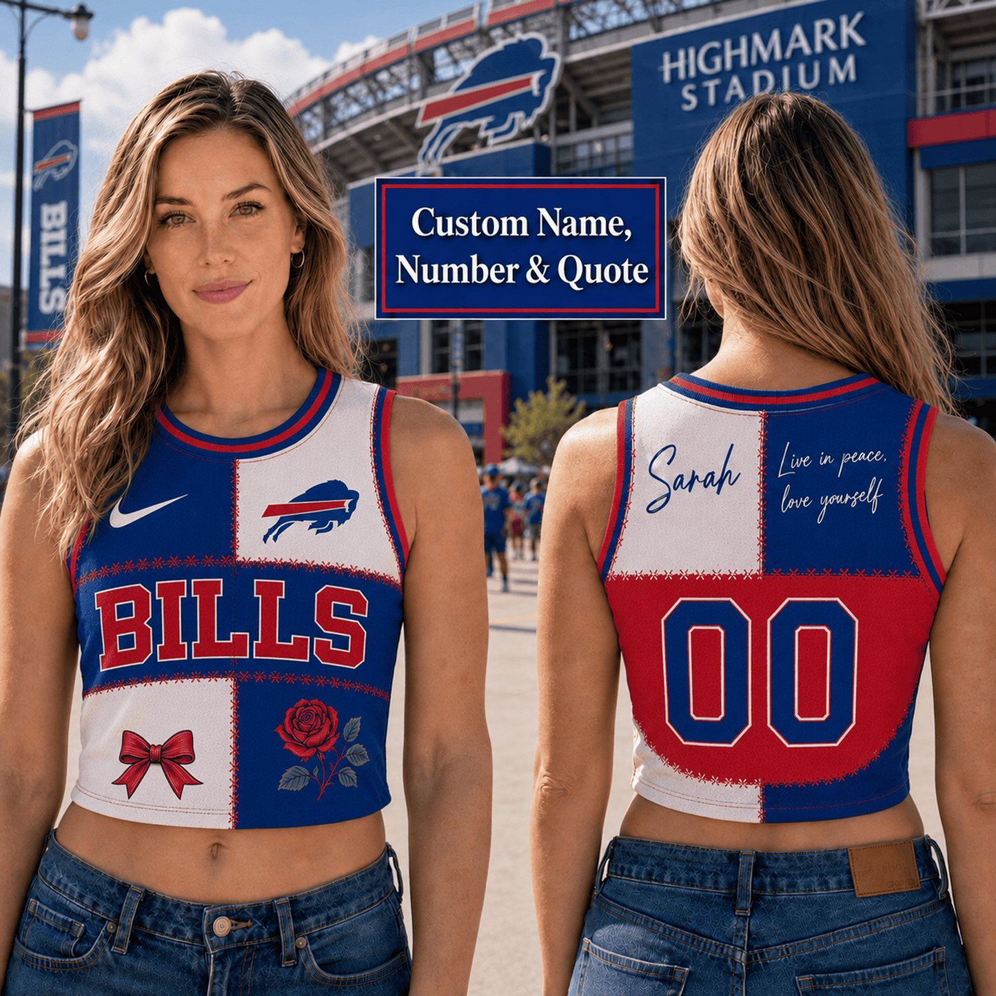 BUF x NFL Premium Women Croptop Tank Top