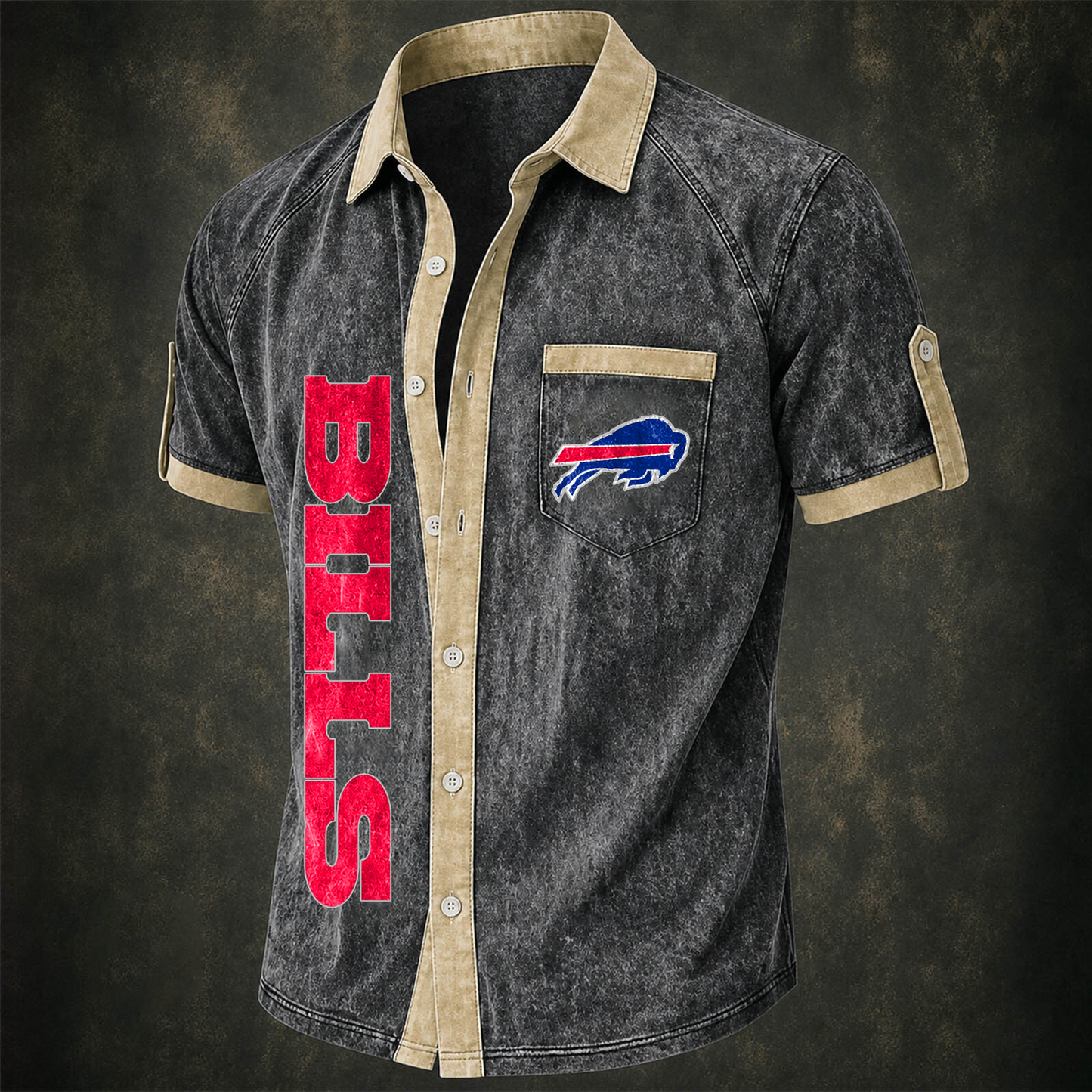 BUF x NFL Short-Sleeve Button-Up Sports Shirt
