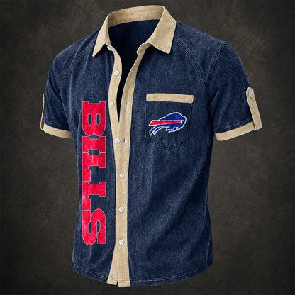 BUF x NFL Short-Sleeve Button-Up Sports Shirt