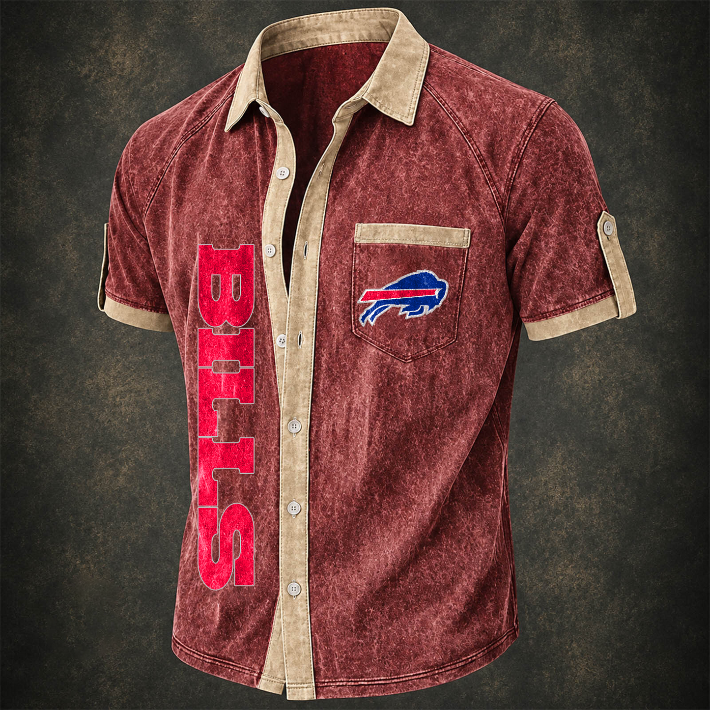 BUF x NFL Short-Sleeve Button-Up Sports Shirt