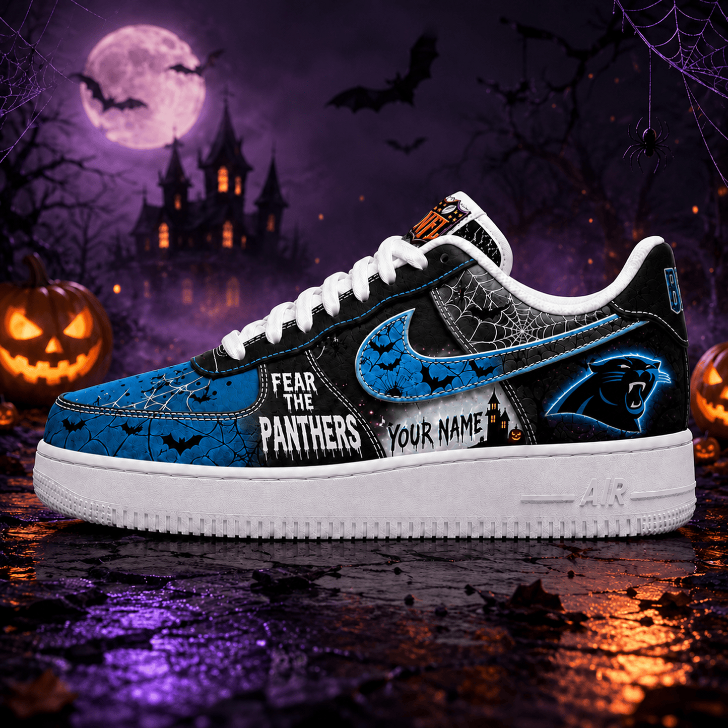 CAR x NFL Fear The Team Halloween AF1 Sneakers 1807