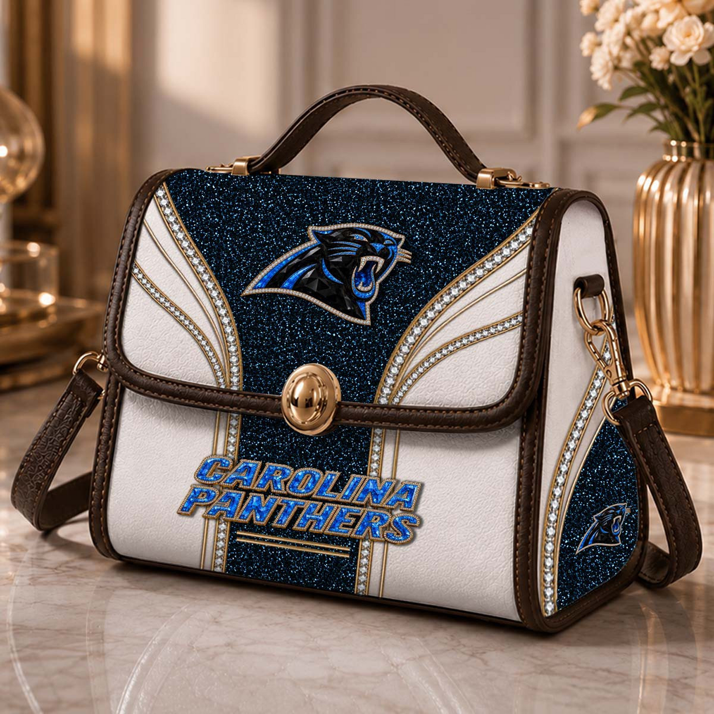 CAR x NFL Glitter Leather Handbag