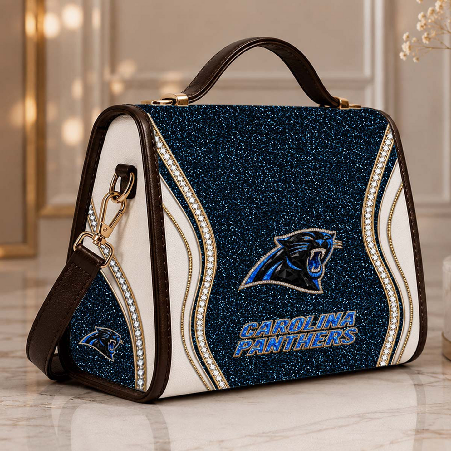 CAR x NFL Glitter Leather Handbag