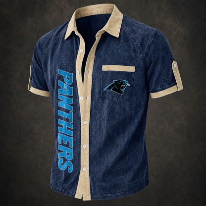 CAR x NFL Short-Sleeve Button-Up Sports Shirt