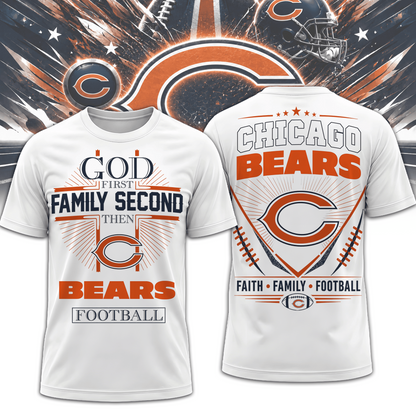 CHI x NFL Faith, Family, Football 3D Shirt