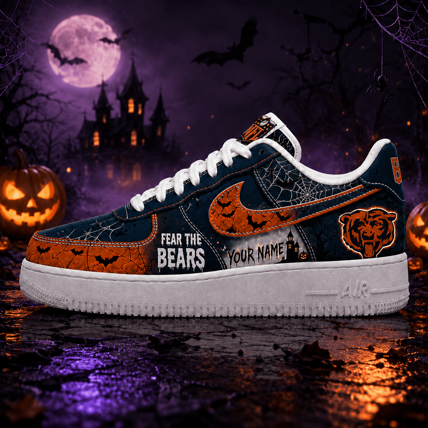CHI x NFL Fear The Team Halloween AF1 Sneakers 1807
