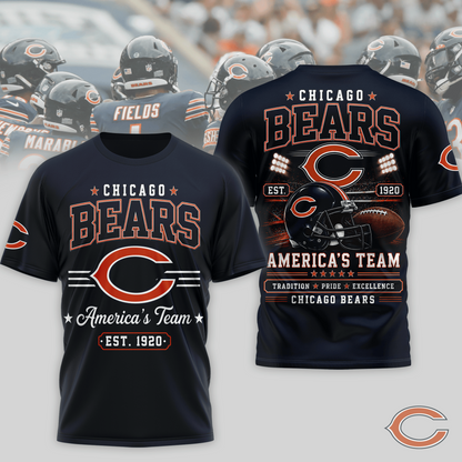 CHI x NFL Premium Team Tradition Pride 3D Shirt