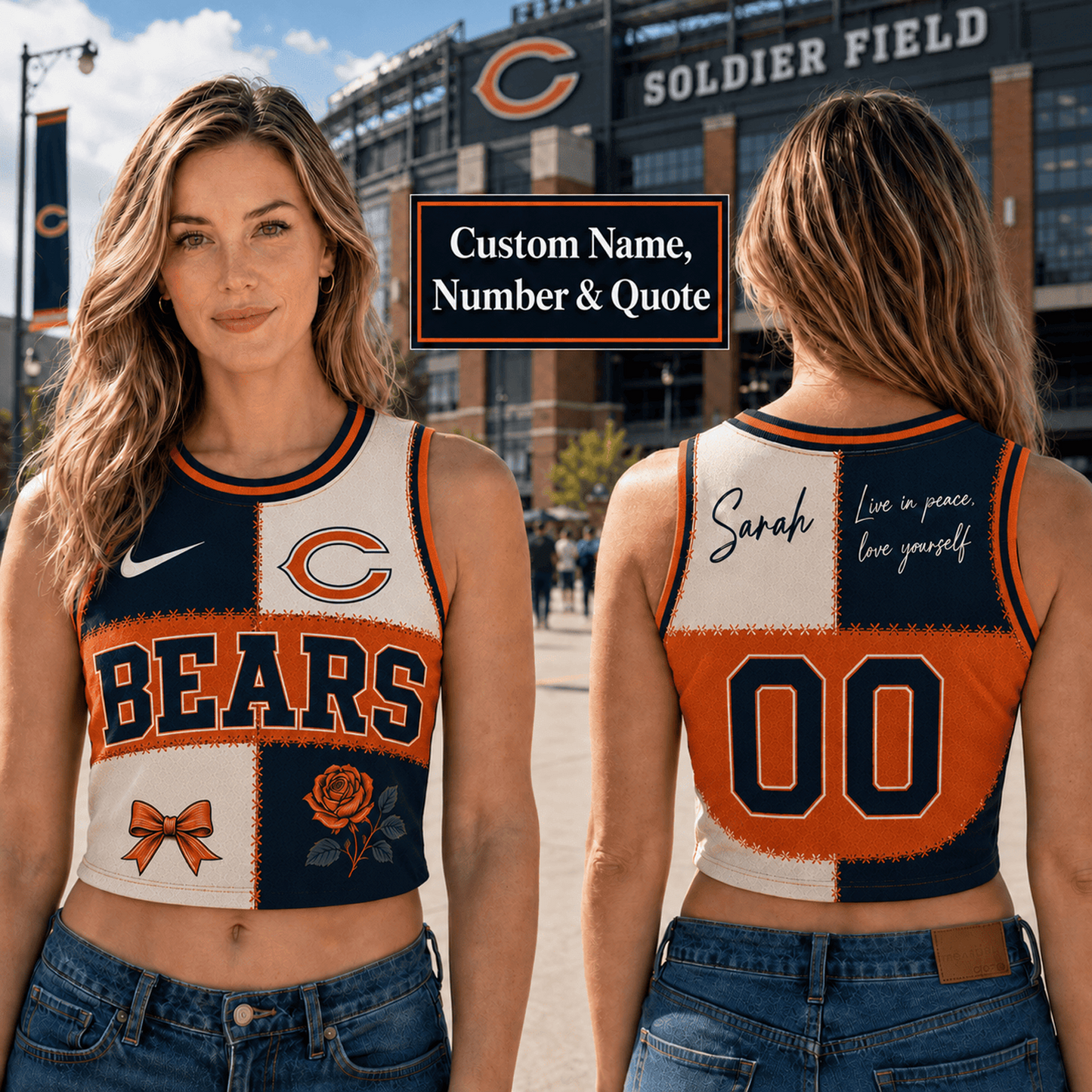 CHI x NFL Premium Women Croptop Tank Top