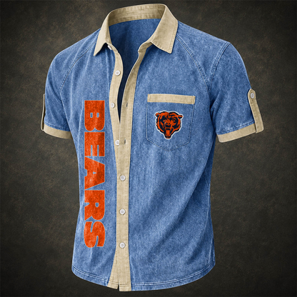 CHI x NFL Short-Sleeve Button-Up Sports Shirt