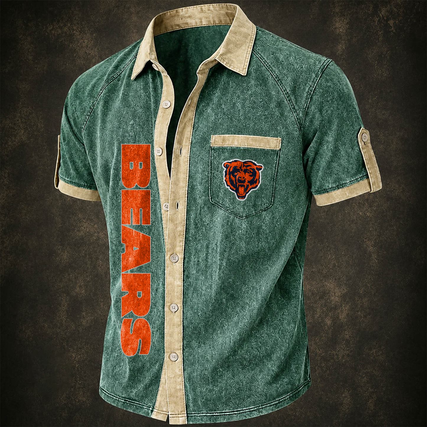 CHI x NFL Short-Sleeve Button-Up Sports Shirt