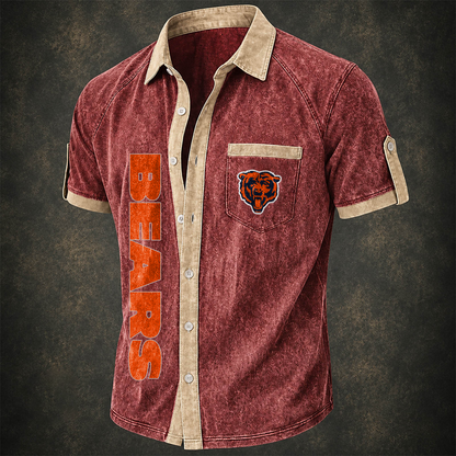 CHI x NFL Short-Sleeve Button-Up Sports Shirt