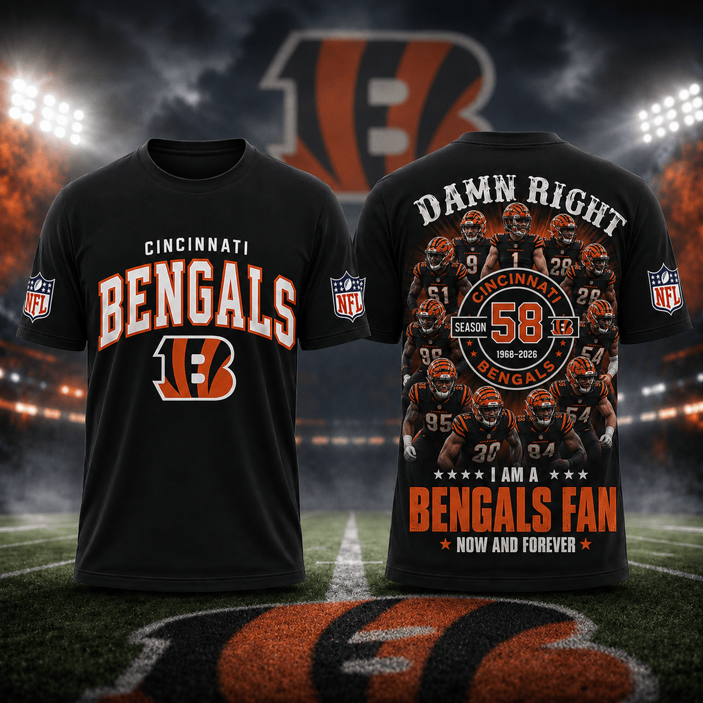 CIN x NFL Damn Right Forever Fan 3D Shirt