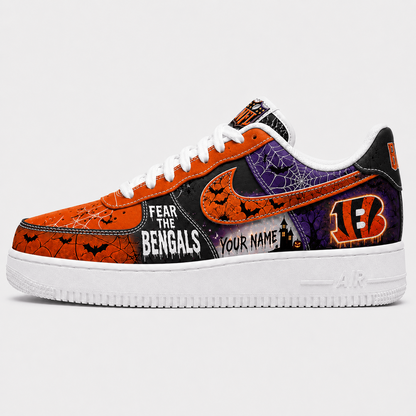 CIN x NFL Fear The Team Halloween AF1 Sneakers 1807