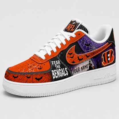 CIN x NFL Fear The Team Halloween AF1 Sneakers 1807