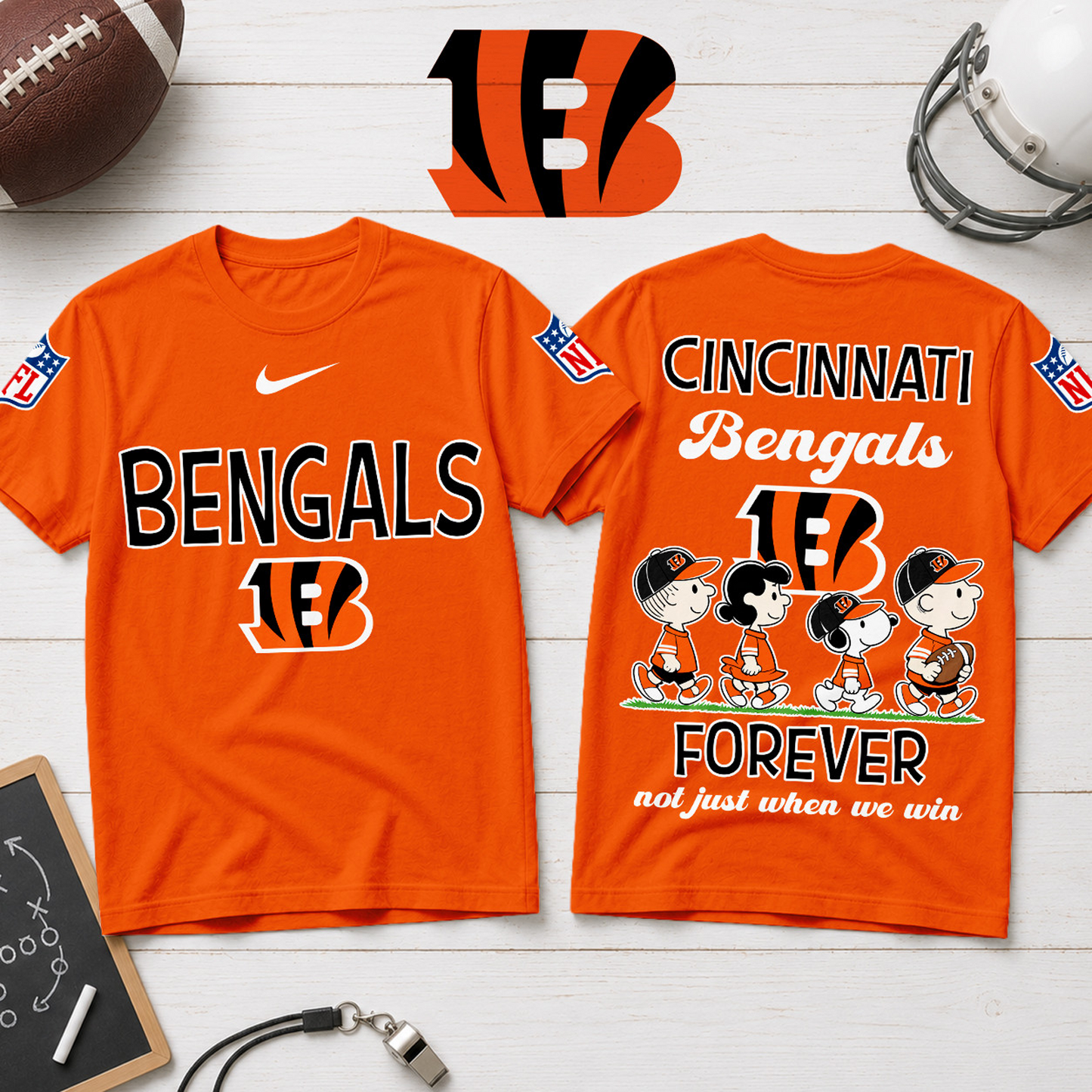 CIN x NFL Forever ƒ?? Peanuts Football Fan 3D Shirt 2007