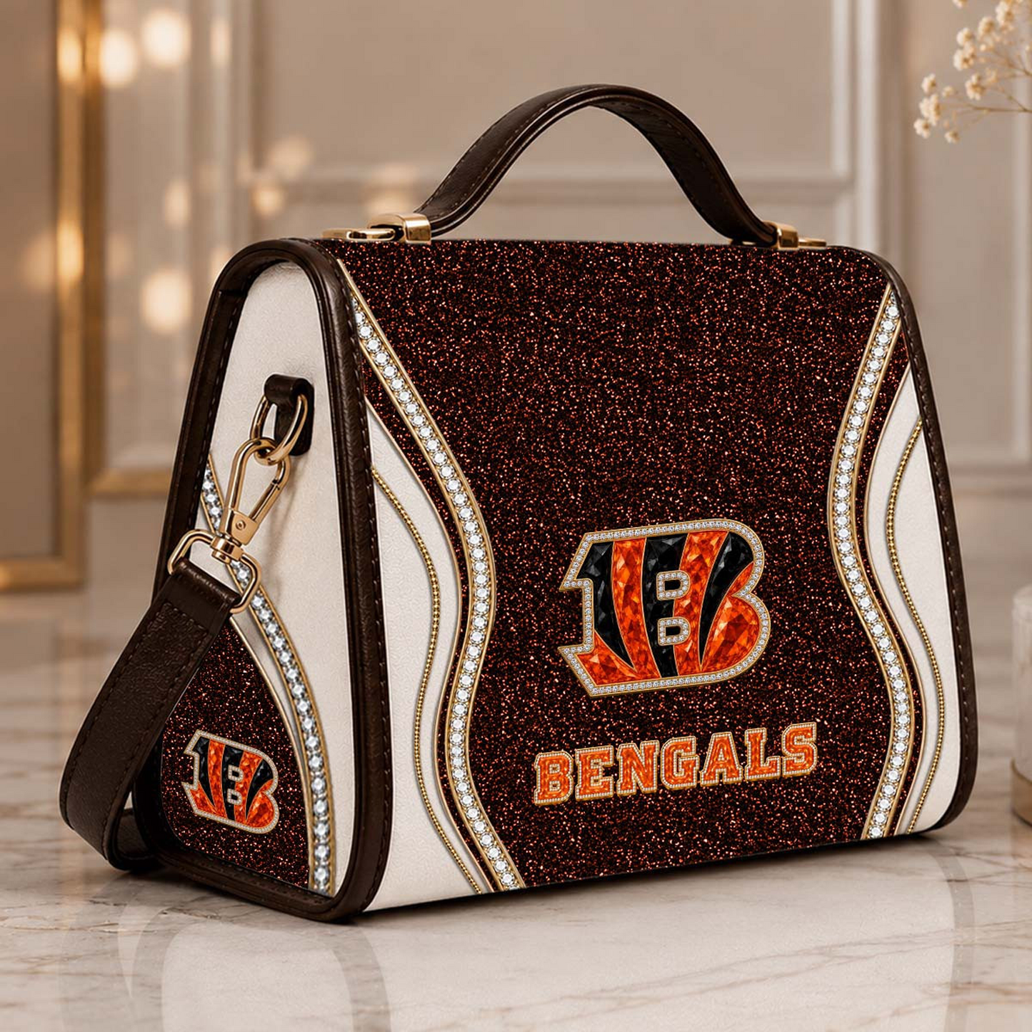 CIN x NFL Glitter Leather Handbag