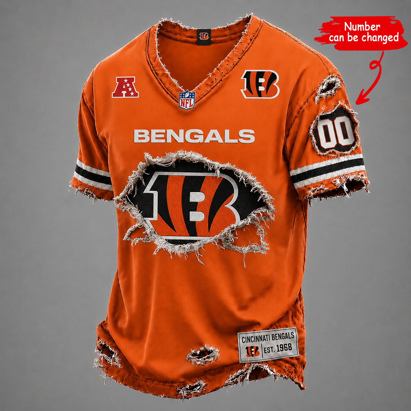 CIN x NFL LUXURY V-Neck T-Shirt V2 1506
