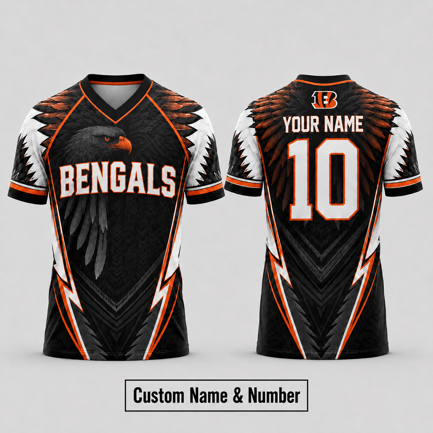 CIN x  NFL Premium Custom Name And Number Jersey For Fierce Football Fans