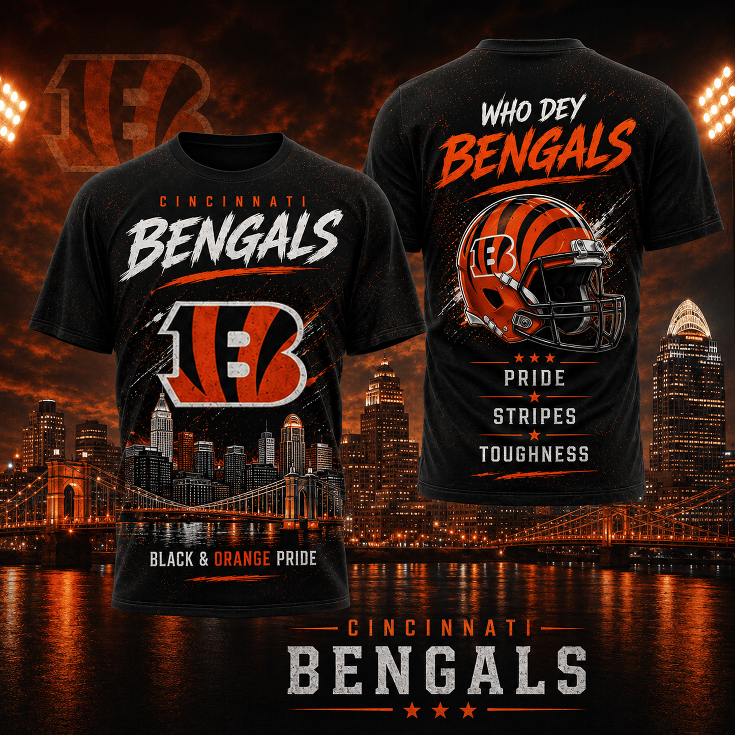 CIN x NFL Premium Skyline Pride Football T-Shirt