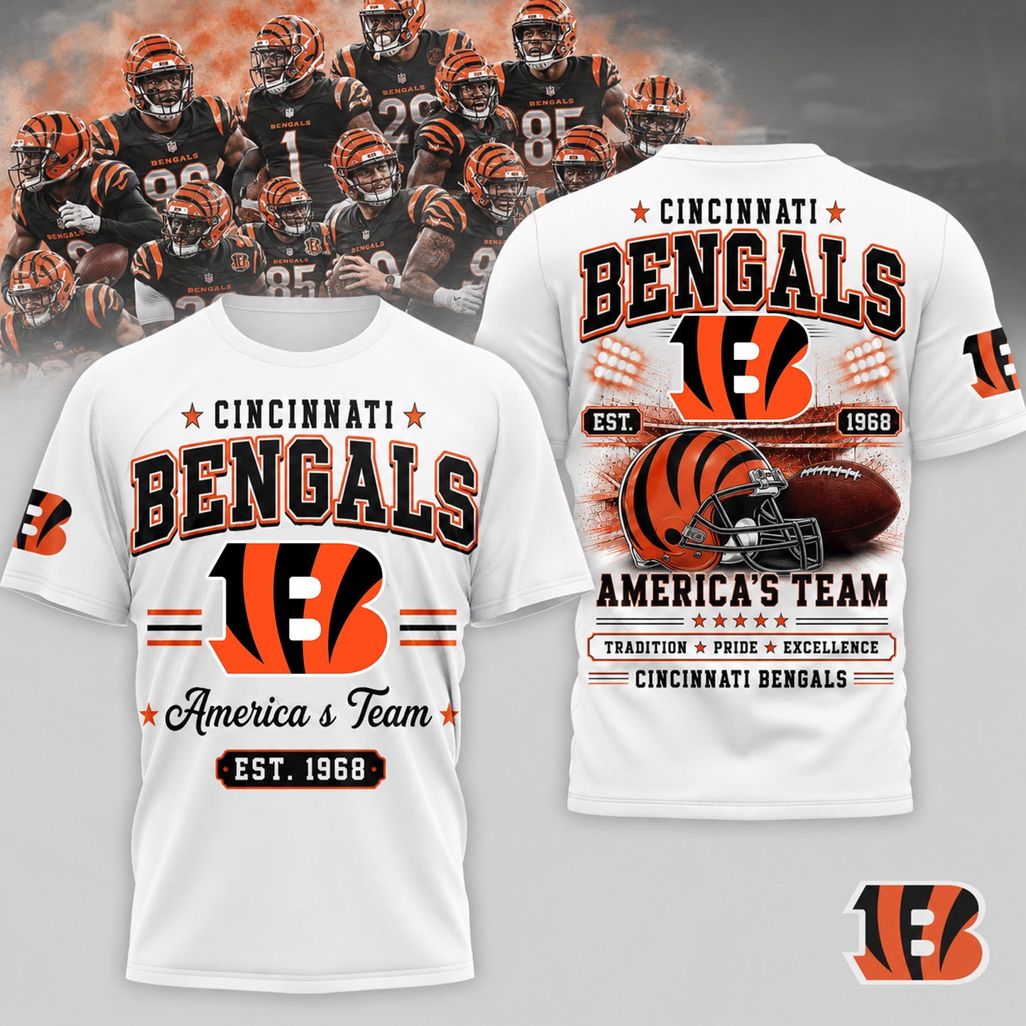 CIN x NFL Premium Team Tradition Pride 3D Shirt