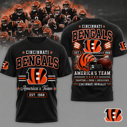 CIN x NFL Premium Team Tradition Pride 3D Shirt