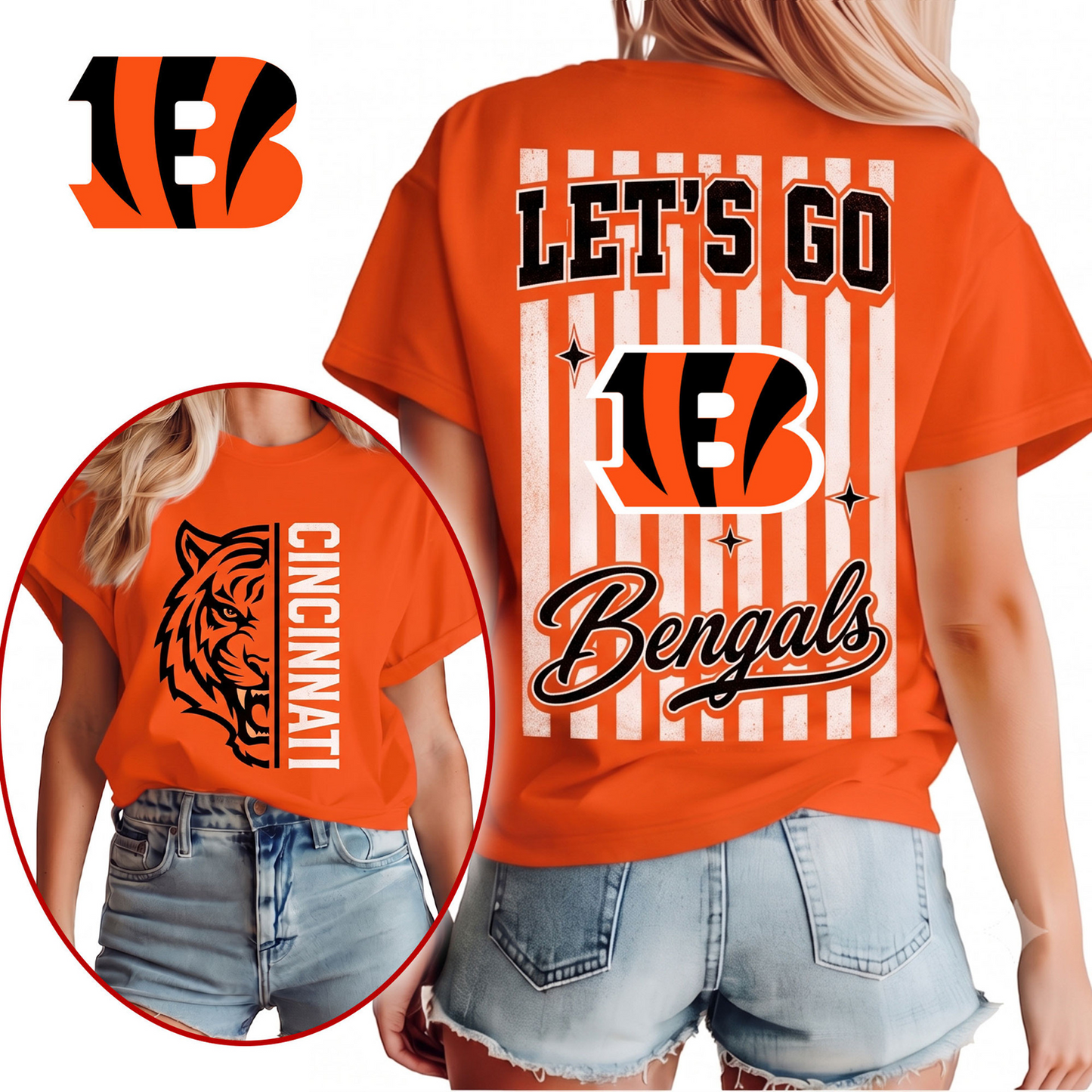CIN x NFL Premium Victory Stripe 3D Shirt