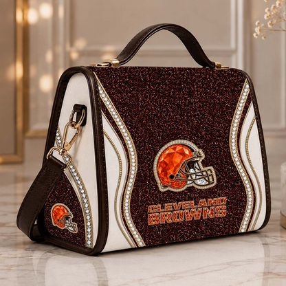 CLE x NFL Glitter Leather Handbag