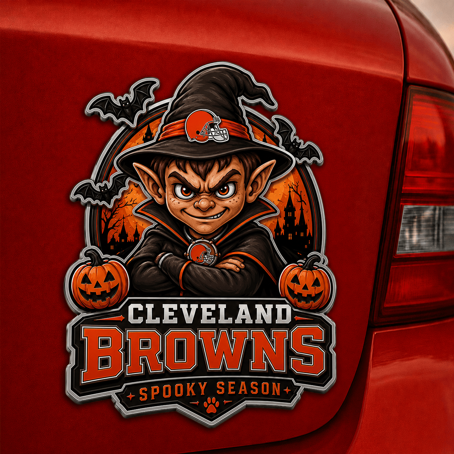CLE x NFL Halloween Edition Car Namge Badge