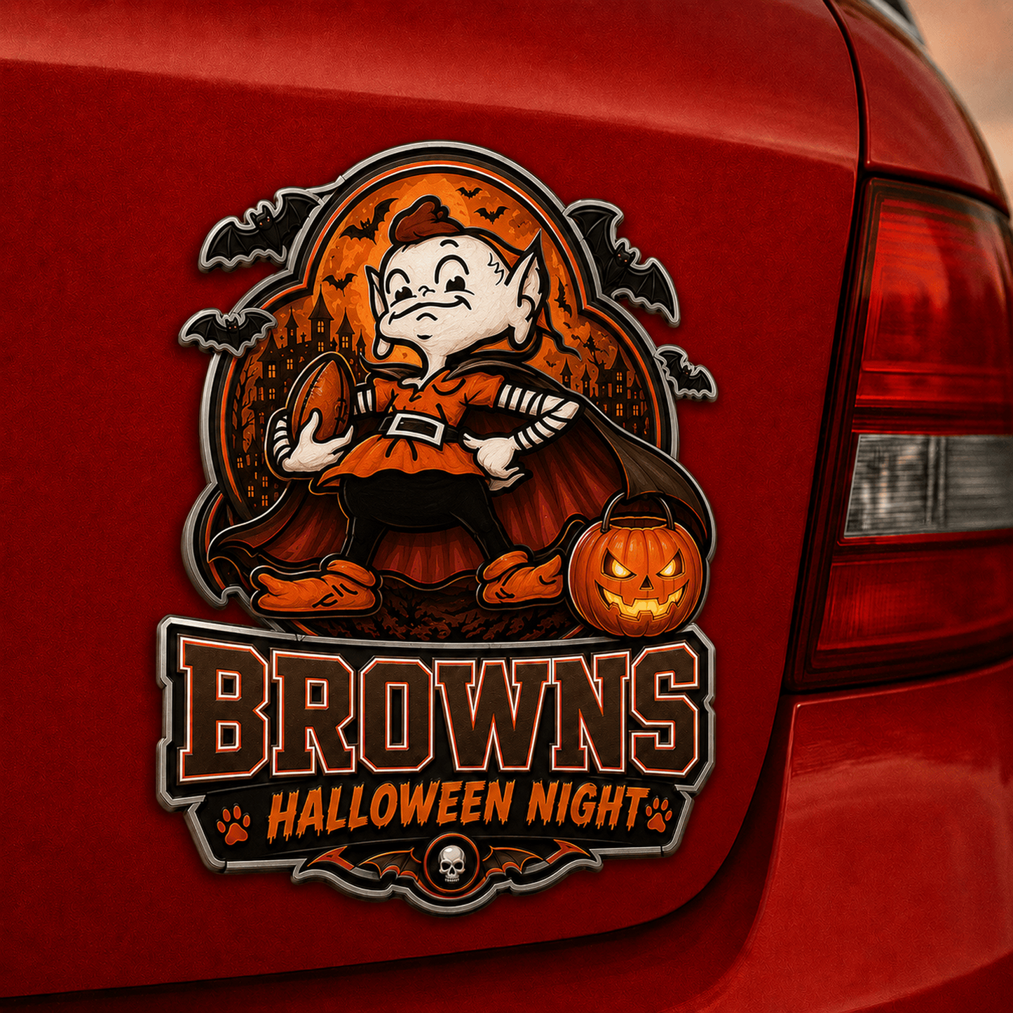 CLE x NFL Halloween Edition Car Namge Badge