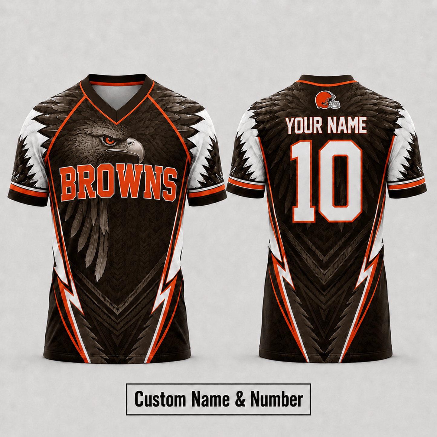 CLE x  NFL Premium Custom Name And Number Jersey For Fierce Football Fans