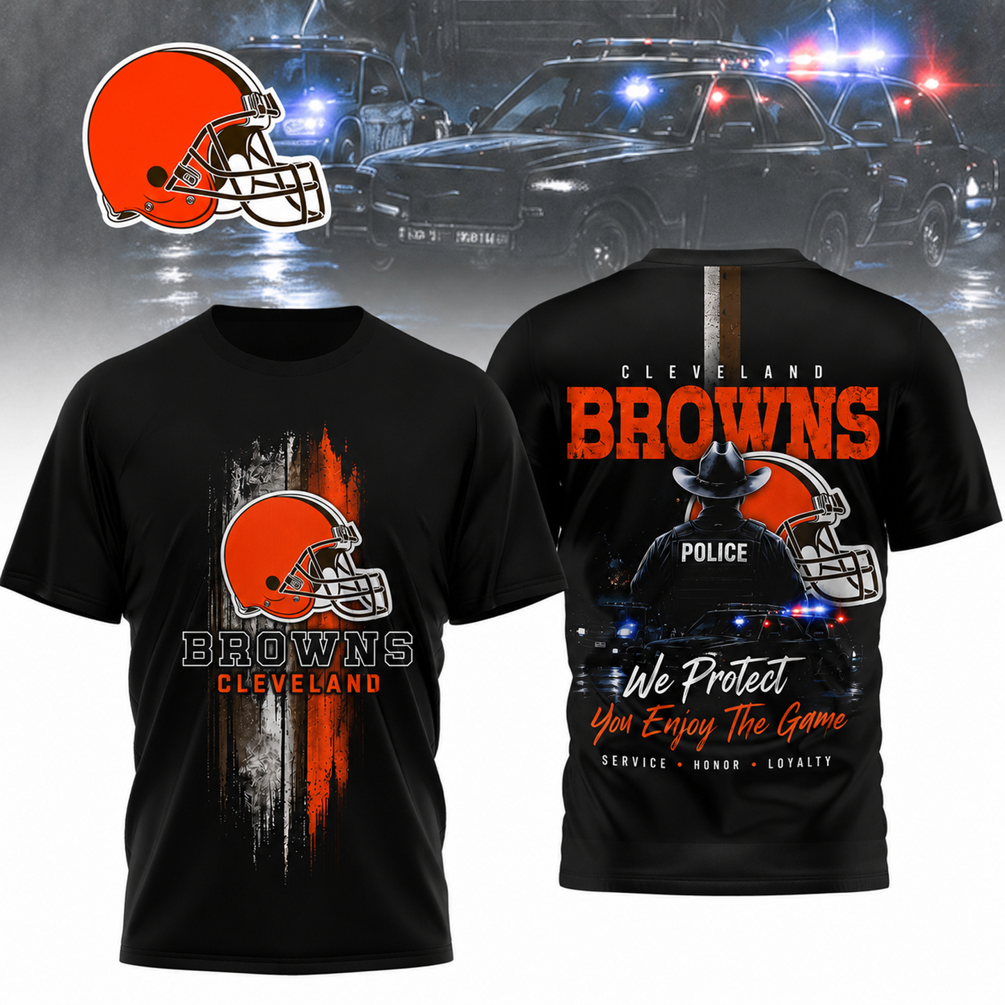 CLE x NFL Premium Police Tribute Team 3D Shirt