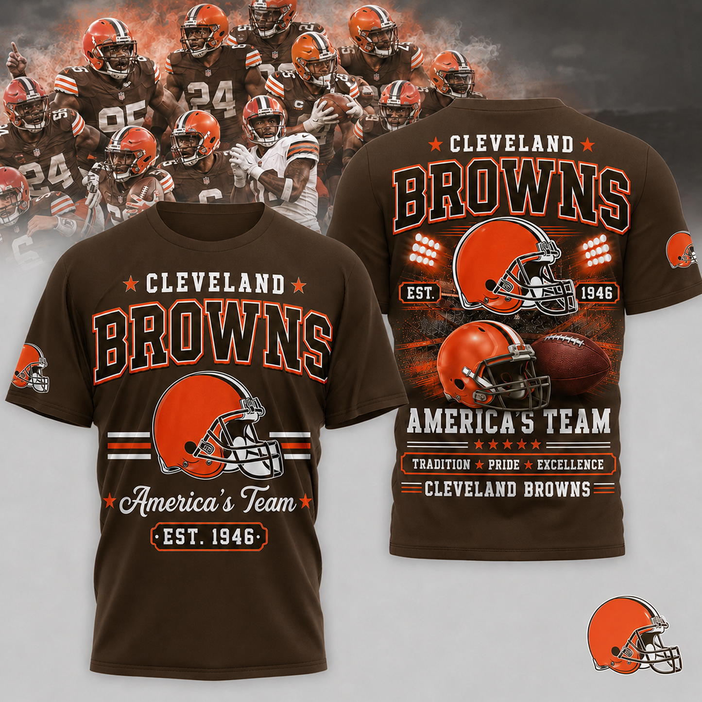CLE x NFL Premium Team Tradition Pride 3D Shirt