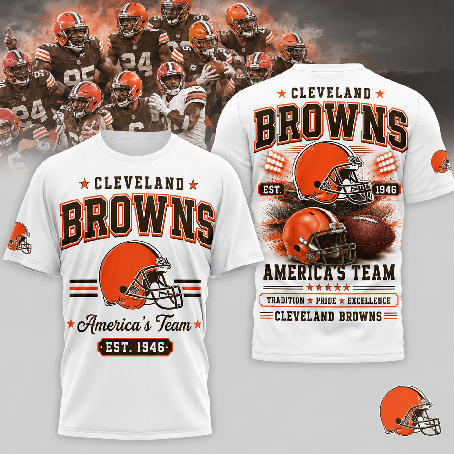 CLE x NFL Premium Team Tradition Pride 3D Shirt
