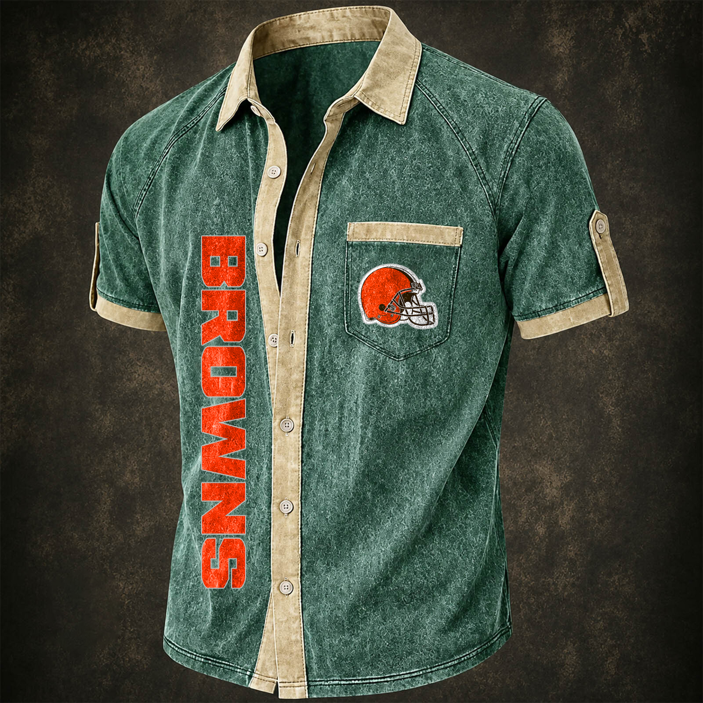 CLE x NFL Short-Sleeve Button-Up Sports Shirt