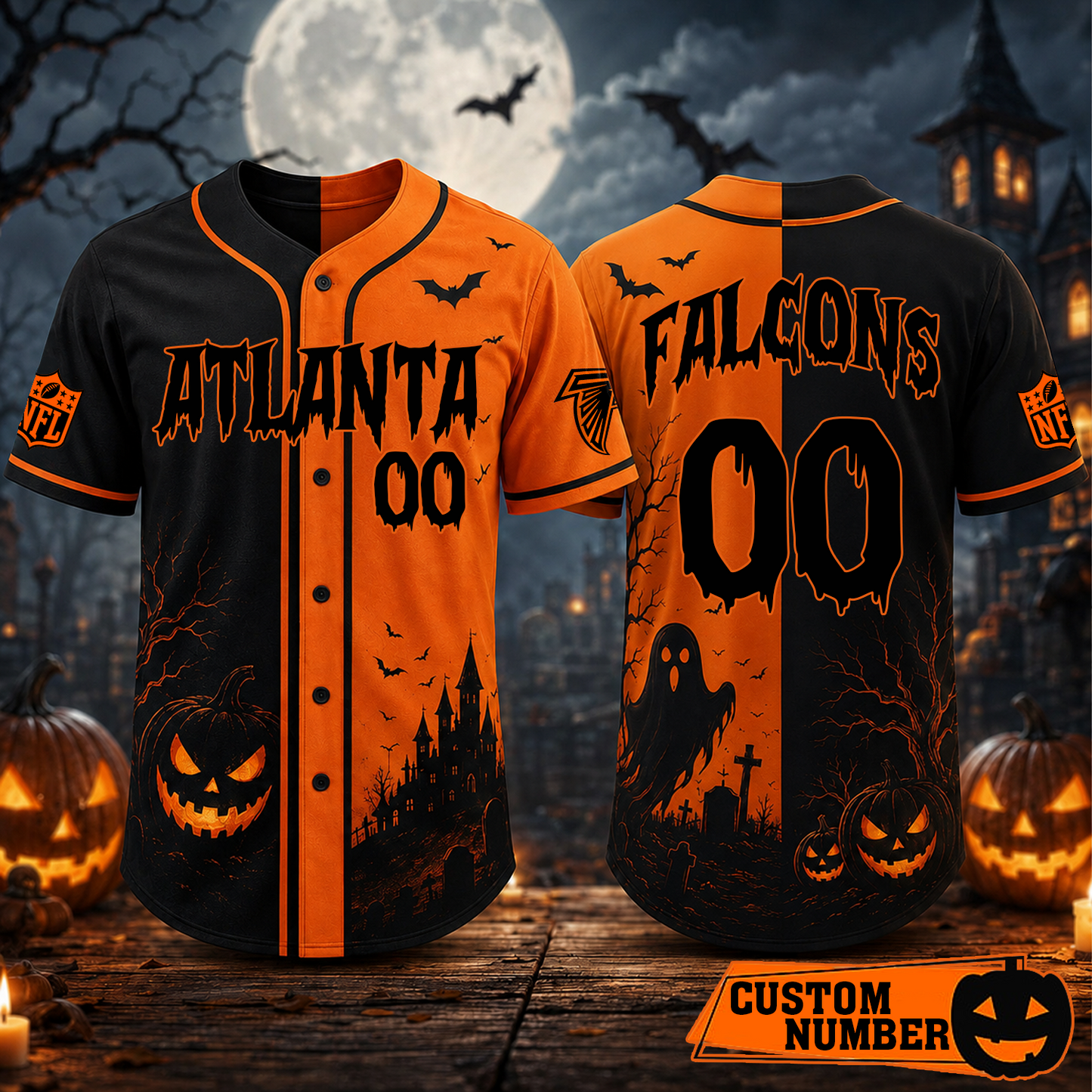 Custom NFL x ATL Season Baseball Jersey