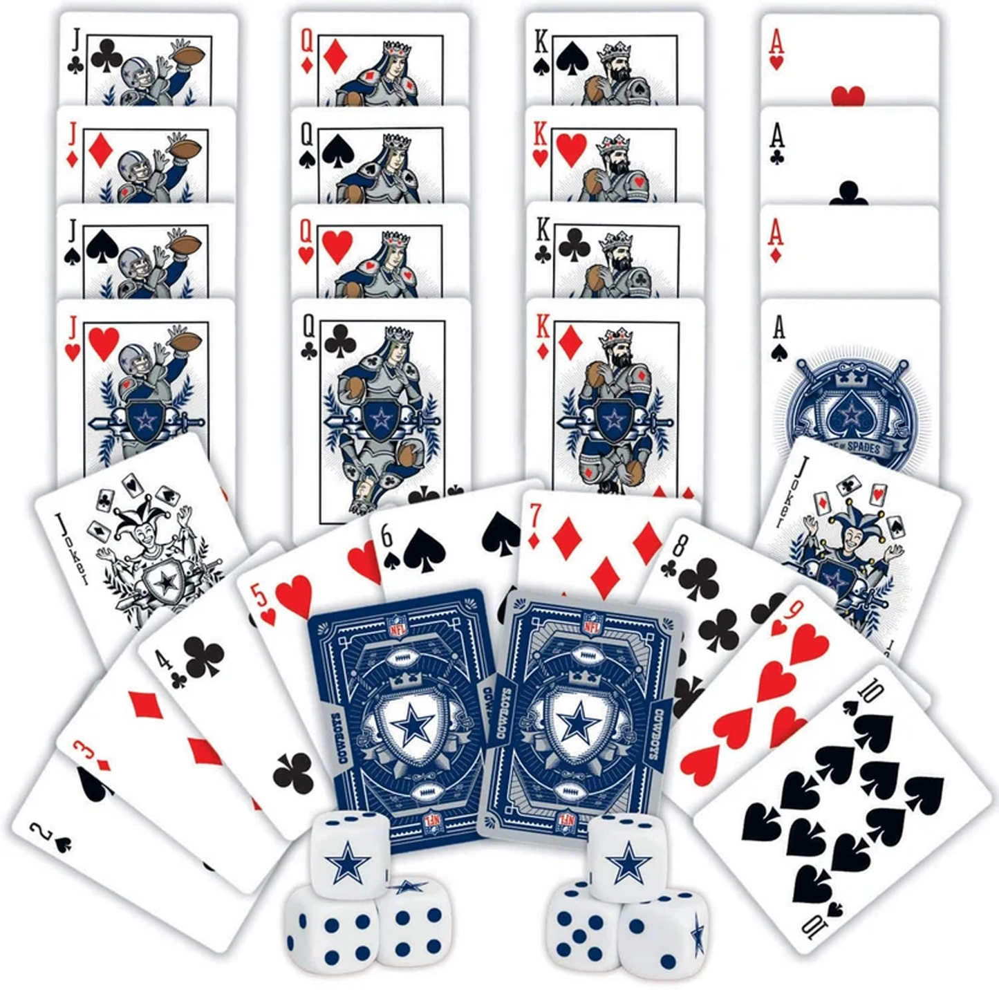 DAL x NFL 2-Pack Playing Cards & Dice Set