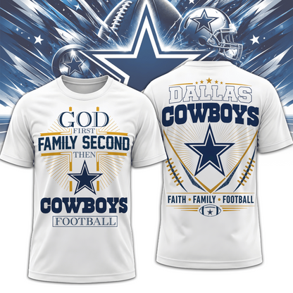 DAL x NFL Faith, Family, Football 3D Shirt