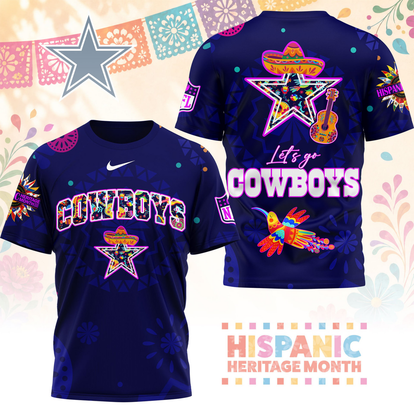 DAL x NFL Hispanic Heritage Fiesta 3D Shirt 2007