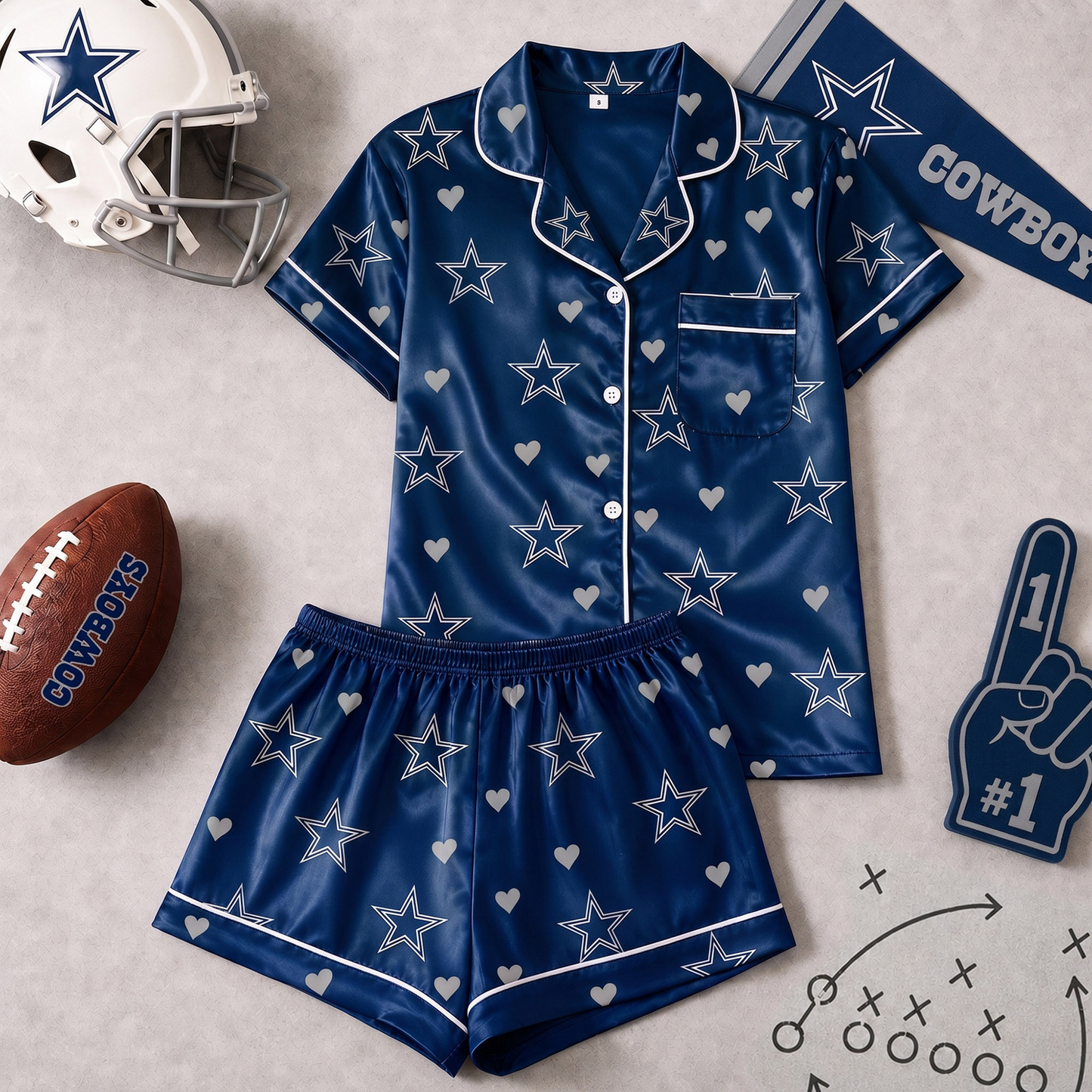DAL x NFL Love Satin Pajamas Set
