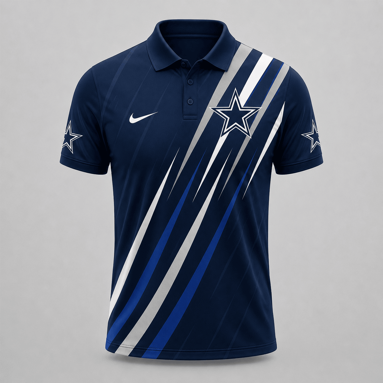 DAL x NFL Premium Athletic Stripe Polo Shirt