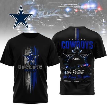 DAL x NFL Premium Police Tribute Team 3D Shirt