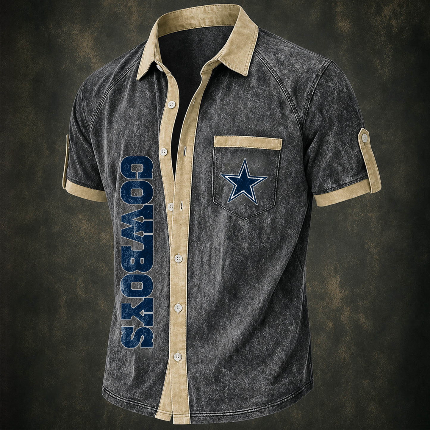 DAL x NFL Short-Sleeve Button-Up Sports Shirt