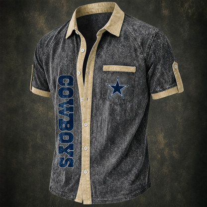 DAL x NFL Short-Sleeve Button-Up Sports Shirt
