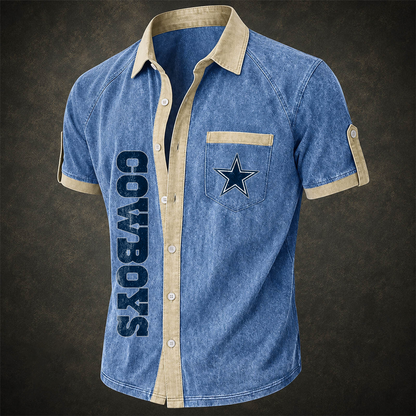 DAL x NFL Short-Sleeve Button-Up Sports Shirt