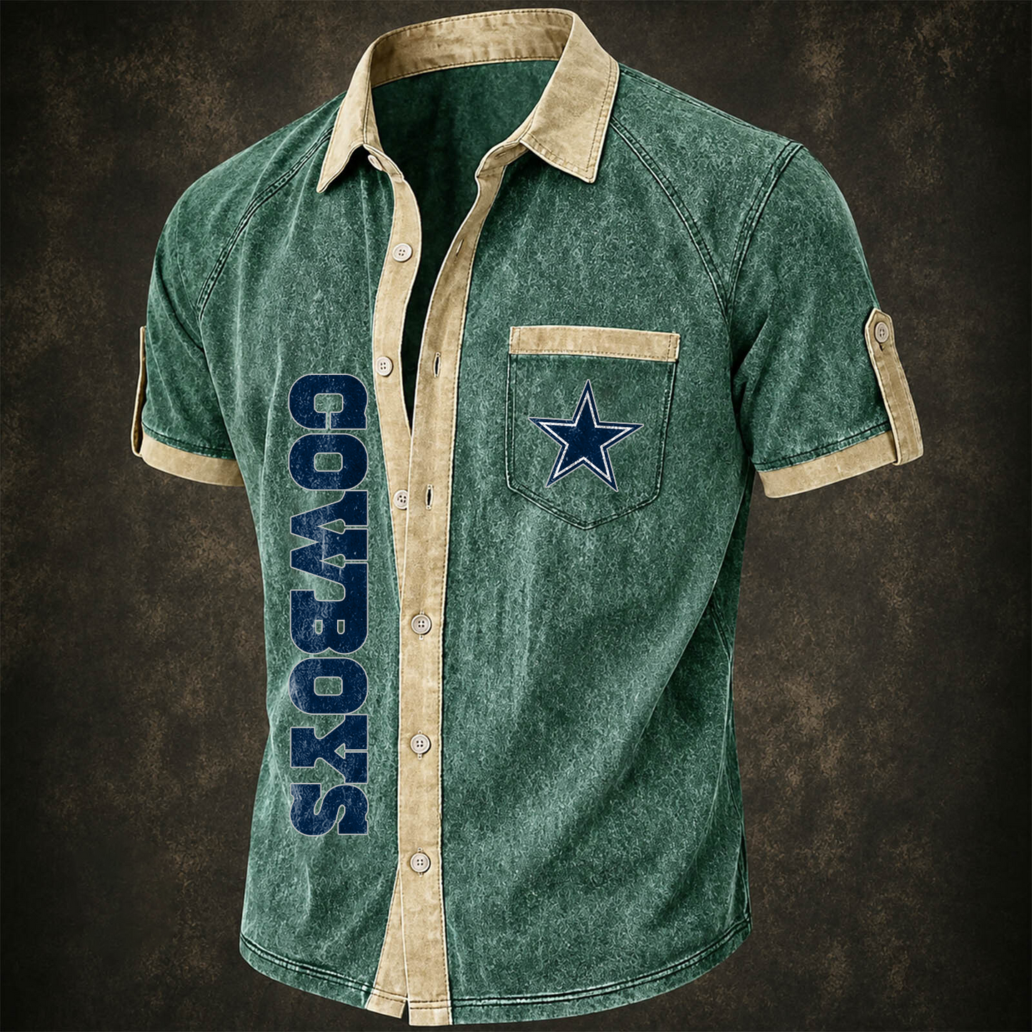 DAL x NFL Short-Sleeve Button-Up Sports Shirt