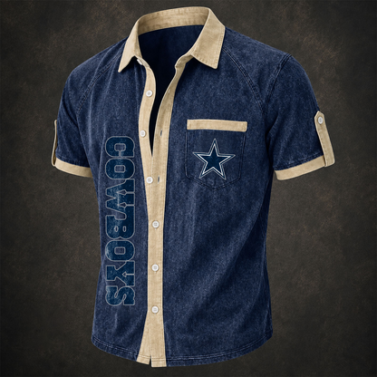 DAL x NFL Short-Sleeve Button-Up Sports Shirt