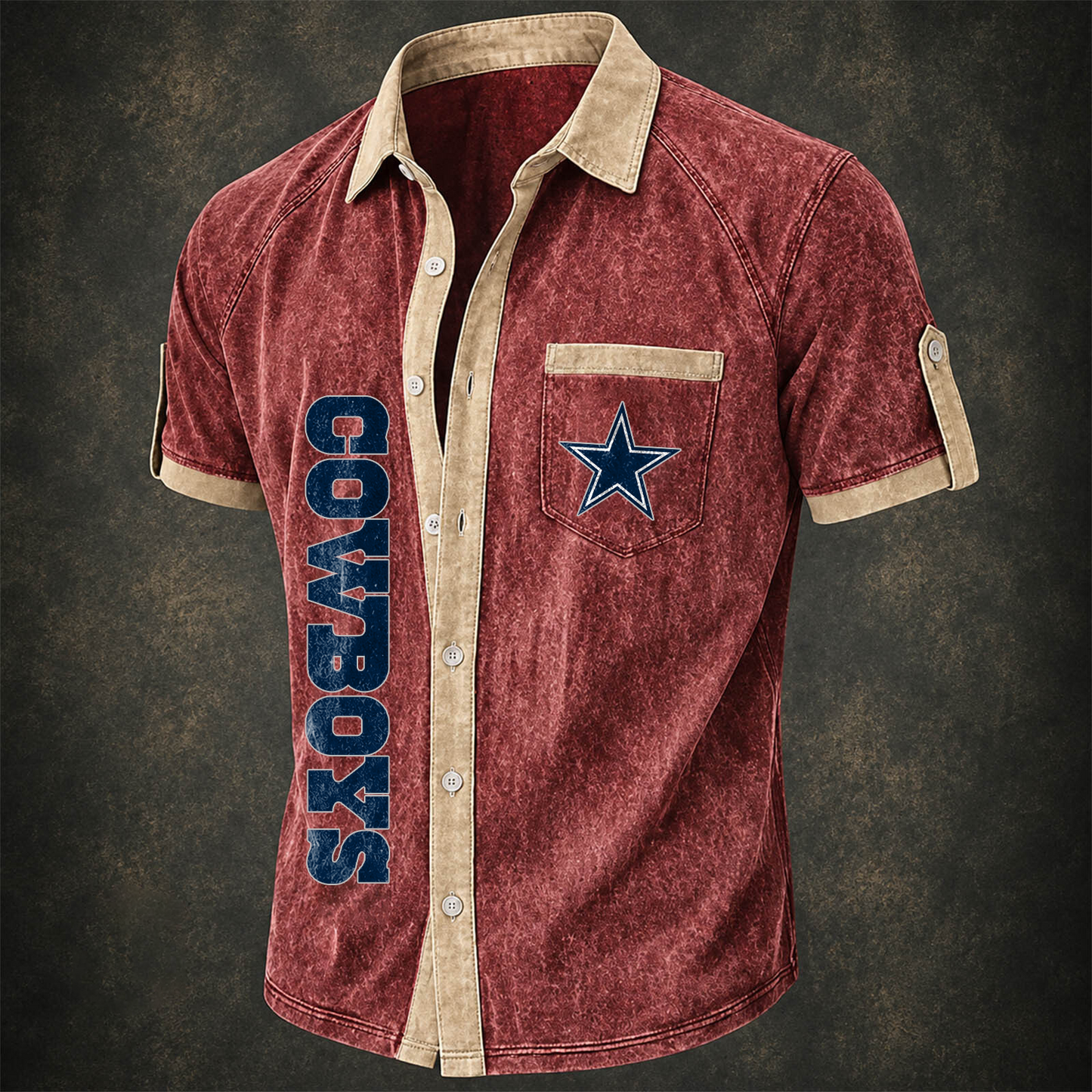 DAL x NFL Short-Sleeve Button-Up Sports Shirt