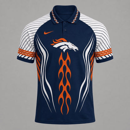 DB Premium NFL Flame Stripe Athletic Polo Shirt