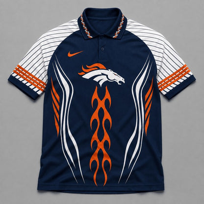 DB Premium NFL Flame Stripe Athletic Polo Shirt