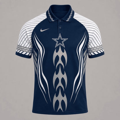 DC Premium NFL Flame Stripe Athletic Polo Shirt